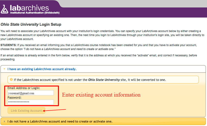 Converting Your Existing LabArchives Account Teaching and Learning