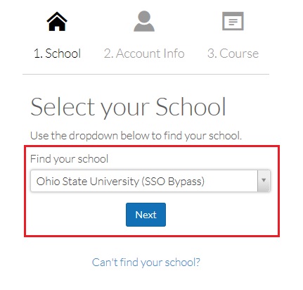Ohio State SSO Bypass login screen for Top Hat