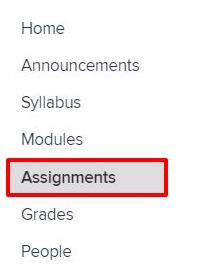 Click Assignments from course navigation