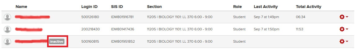 "Inactive" status of student in Carmen