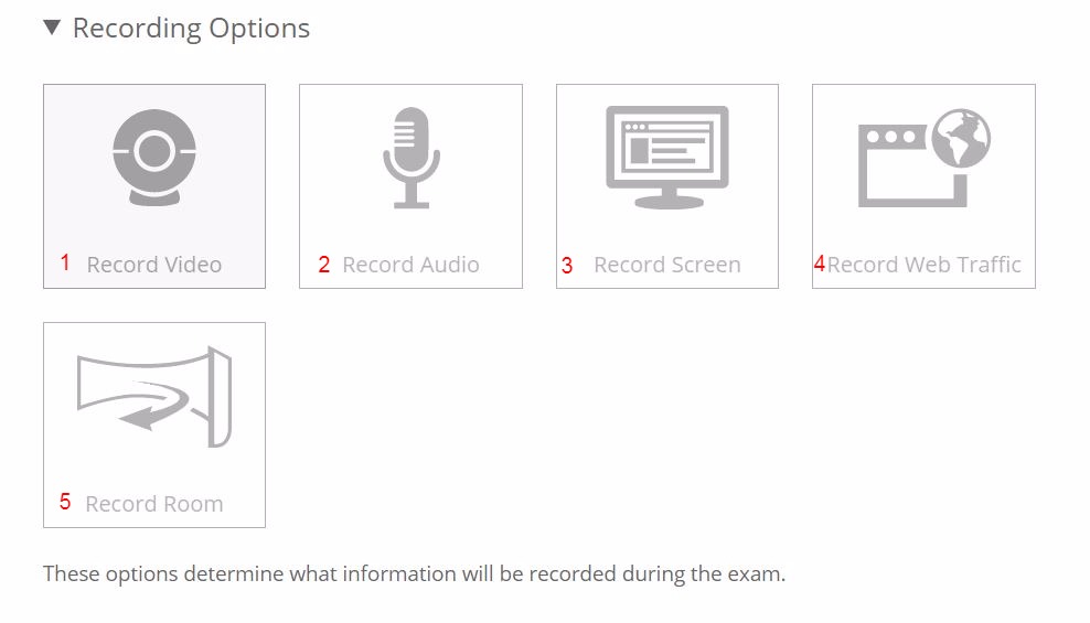 Proctorio recording options
