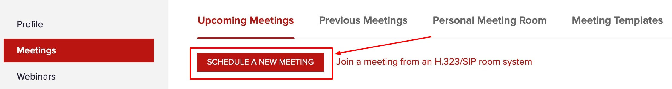 Schedule a meeting button