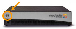 LED light on left side of Mediasite Hardware Recorder