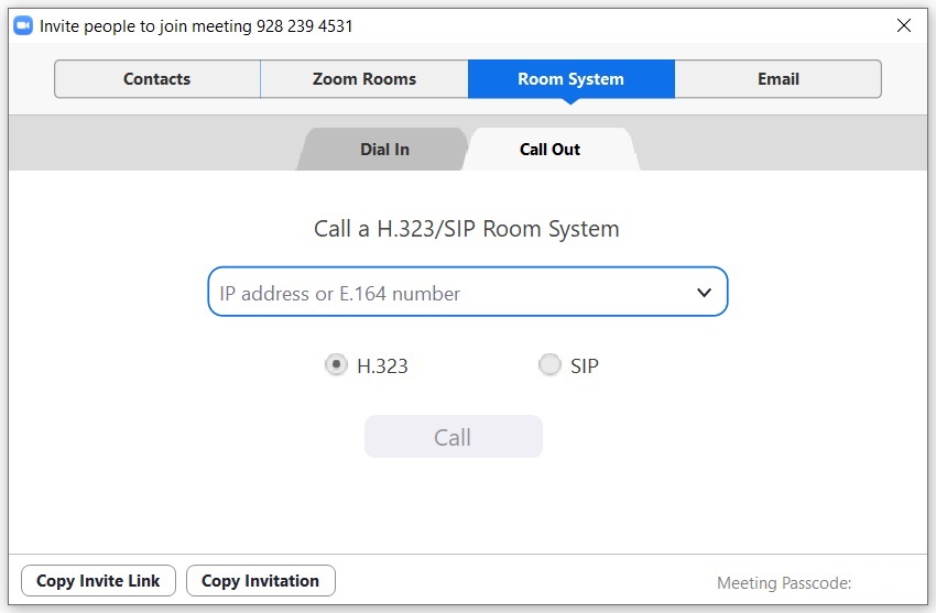 Click on Room System then Call Out