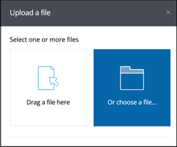 Upload new asset: drag and drop or Choose file