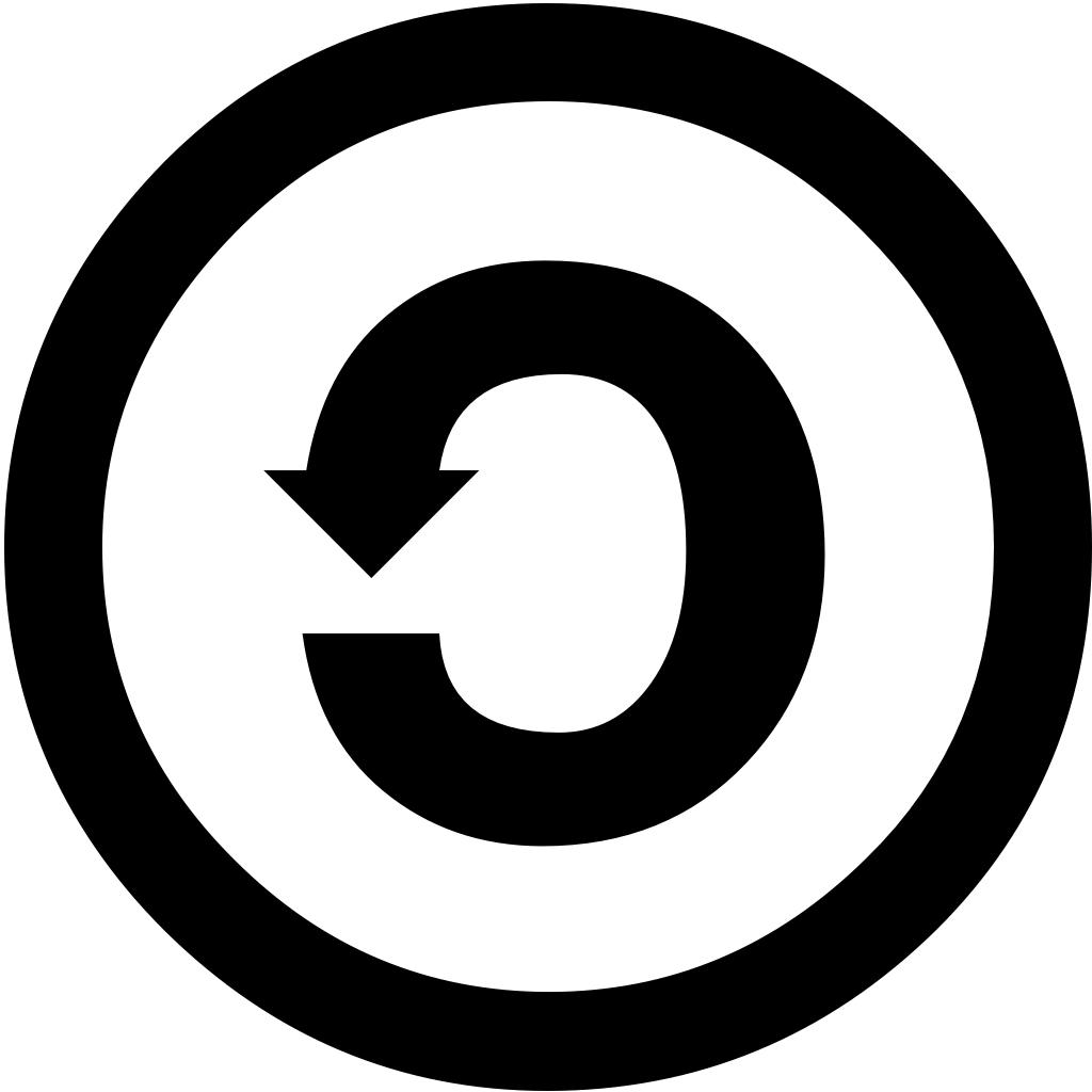 A cyclical arrow in a circle, the icon used to represent Creative Commons Share Alike licenses.
