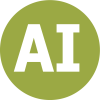 COAM icon to represent that generative AI is permitted on an assignment: the letters "AI" in a circle.