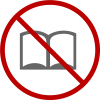 COAM icon to represent that open book research is not permitted on an assignment: an open book in a circle with a slash through it.