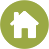COAM icon to represent that working from home is permitted on an assignment: a house in a circle.