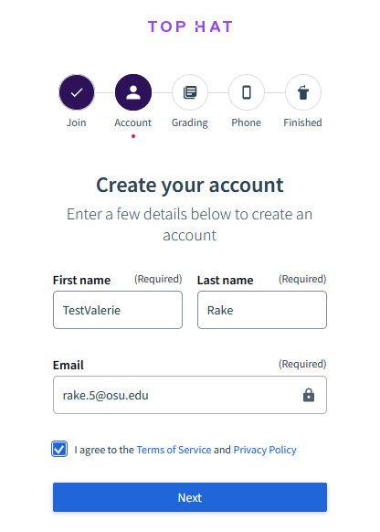 Create your Account
