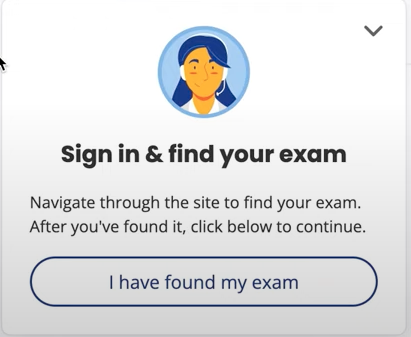 Sign in and find your exam