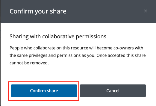 Collaboration confirm share