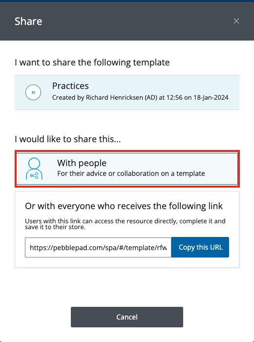 Collaboration Share with people