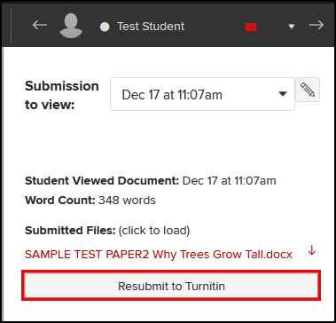 Resubmit results to Turnitin