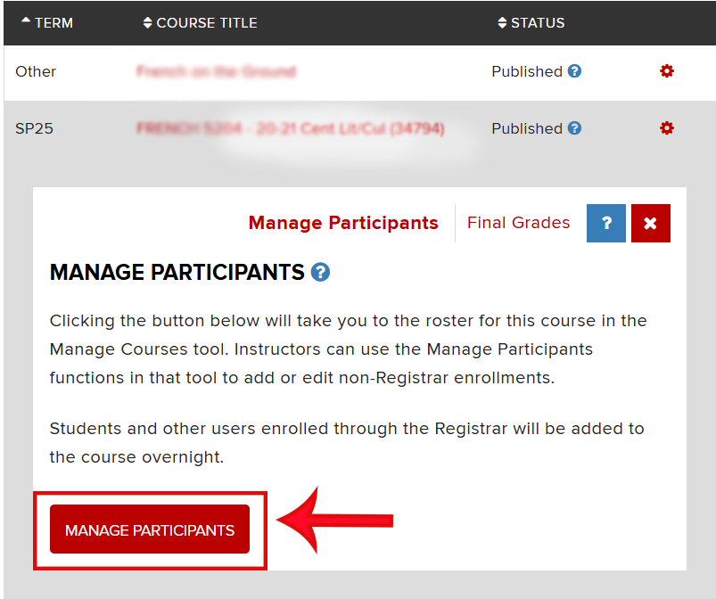 Manage Participants Button