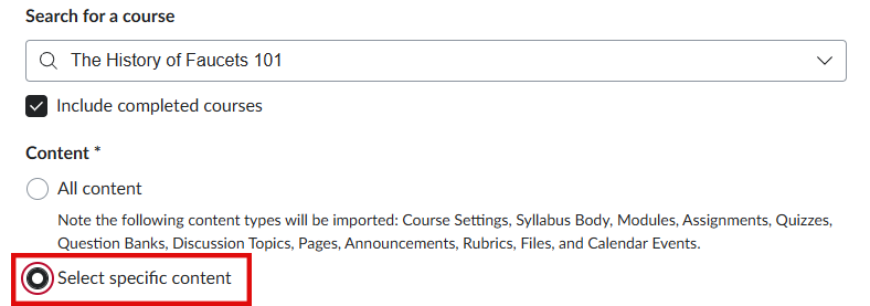 Select Specific Content