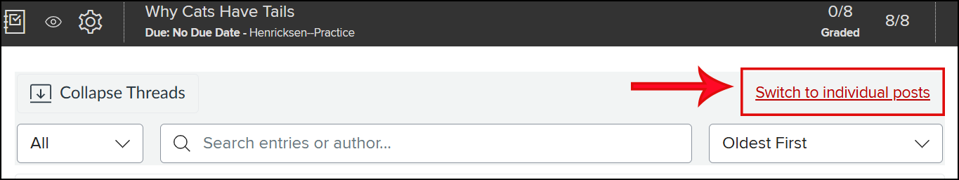 Switch to individual posts