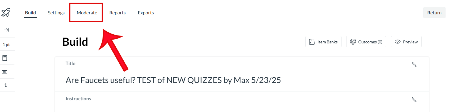 New Quiz moderate button