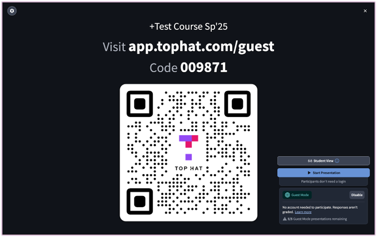 Guest mode QR Code
