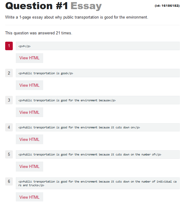 Question Details Tab