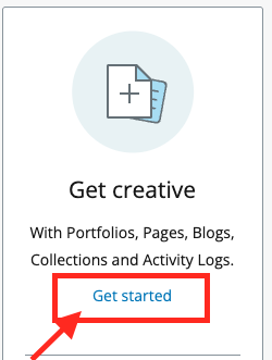 Get creative, get started button