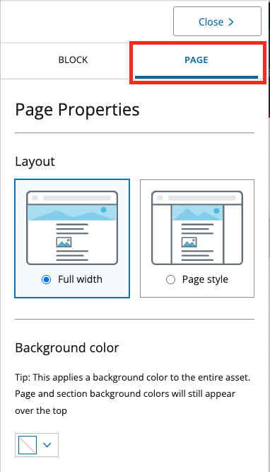 properties for individual page