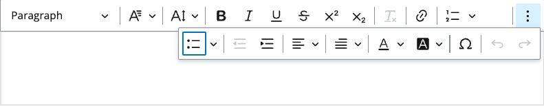 Rich content editor in create a page section