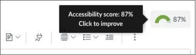 Ally score above the text editor