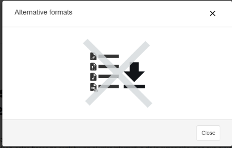Icon showing that alternative formats are not available.