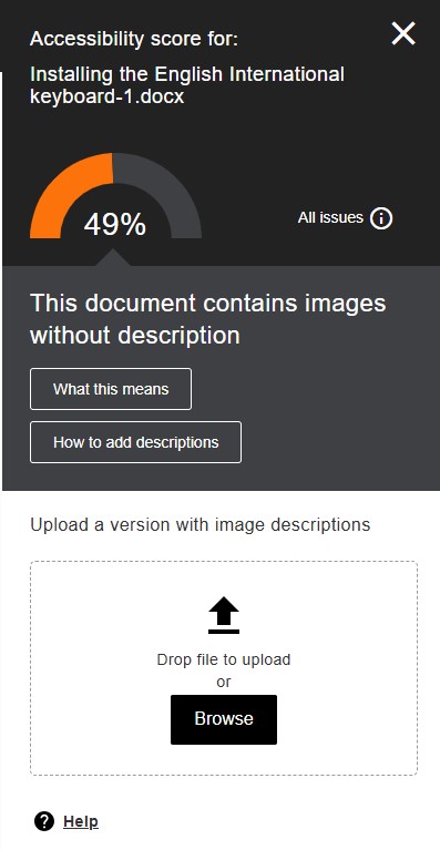 Ally feedback panel showing specific details