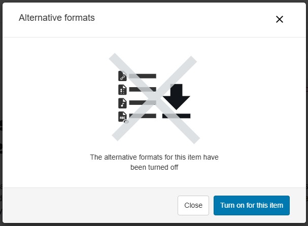 Turn alternative options back on option