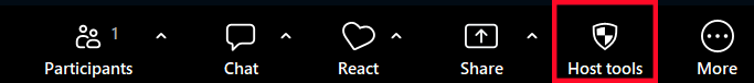 Zoom host tools button highlighted