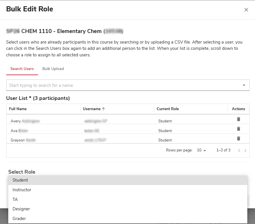 Aegis Bulk Enroll Menu