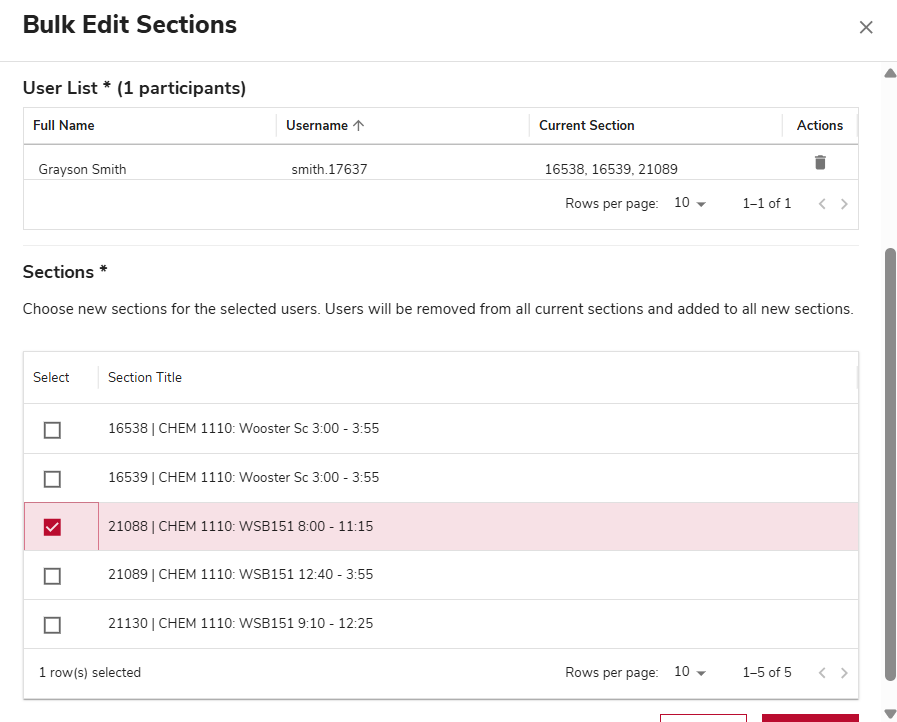Bulk edit sections 