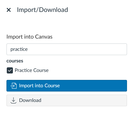 import into canvas menu