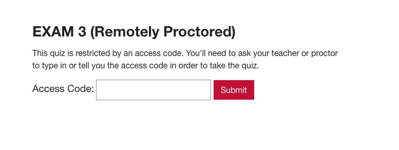 Access Code Request