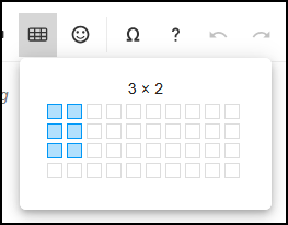 Interface for creating rows in the table editor menu of Simple Syllabus