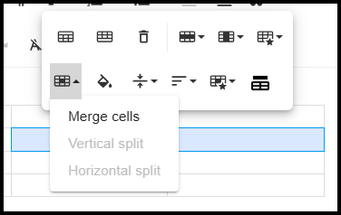  Button which merges cells in Simple Syllabus table editing interface