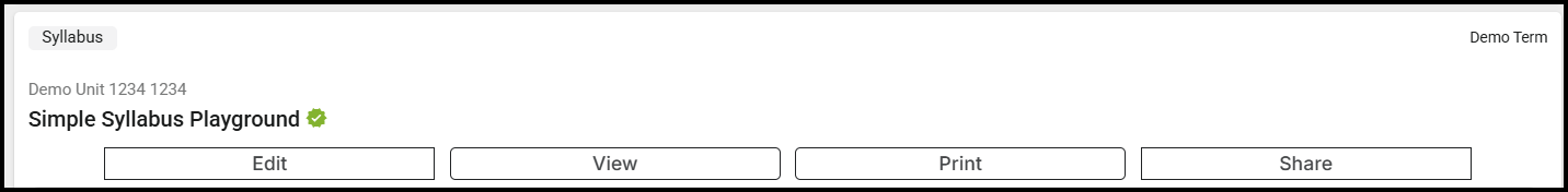 Print button under Simple Syllabus website