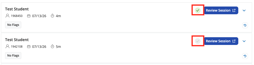Checkmark showing 