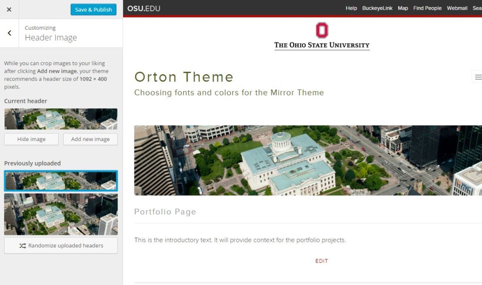 Hide Image and Add New Image buttons under Current Header on Orton Theme customizer