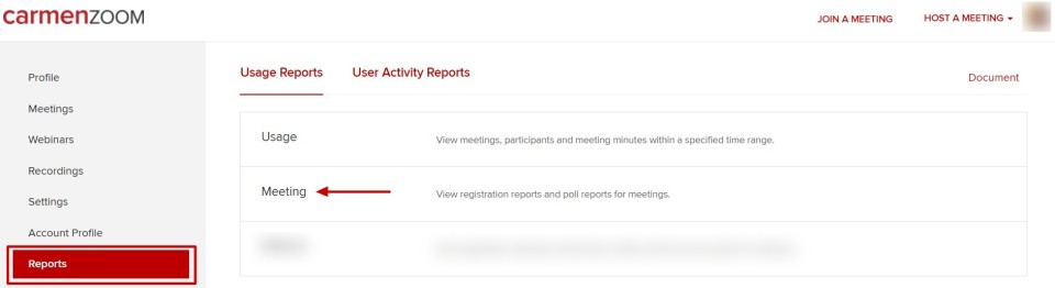 Zoom meeting report to view poll information