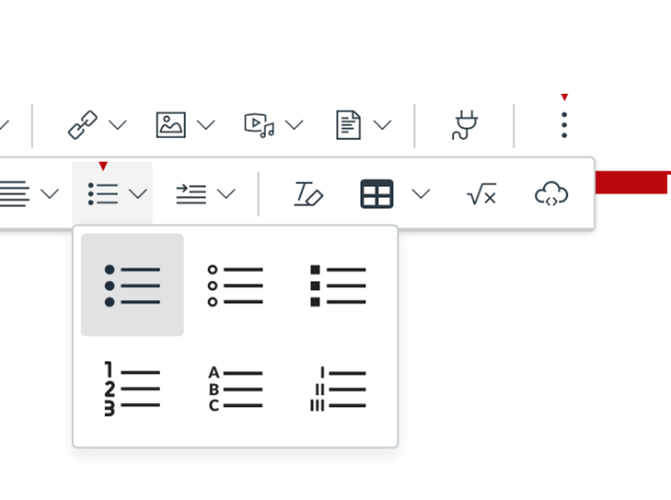 RCE ordered and unordered list styles