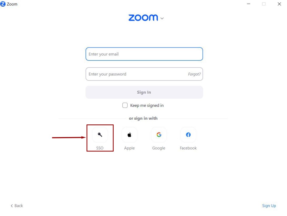 Sign in with SSO button located on Sign In page