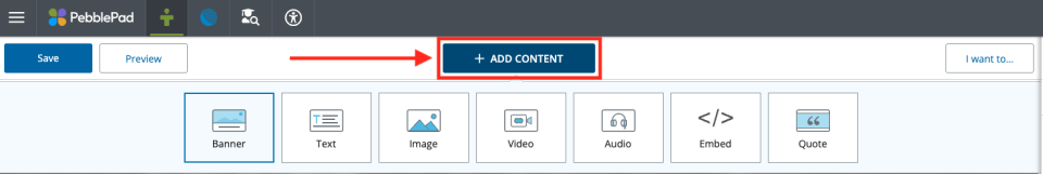 Add content button