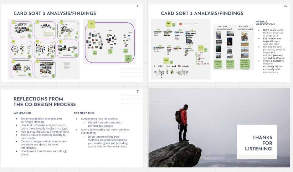 Screenshot of student virtual whiteboard project showing the final slides of their presentation.