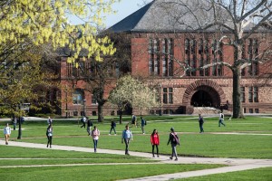 Students walking on Ohio State's Columbus campus.