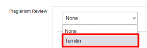 Select Turnitin from dropdown 